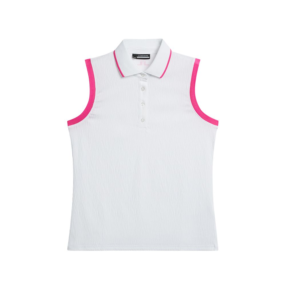 Lila Sleeveless Pique Dame Hvit