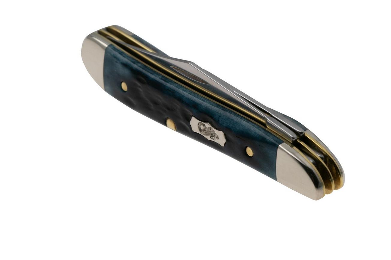 Case Peanut 51858 Pocket Worn Mediterranean Blue Bone, Peach Seed Jig 6220 SS zakmes