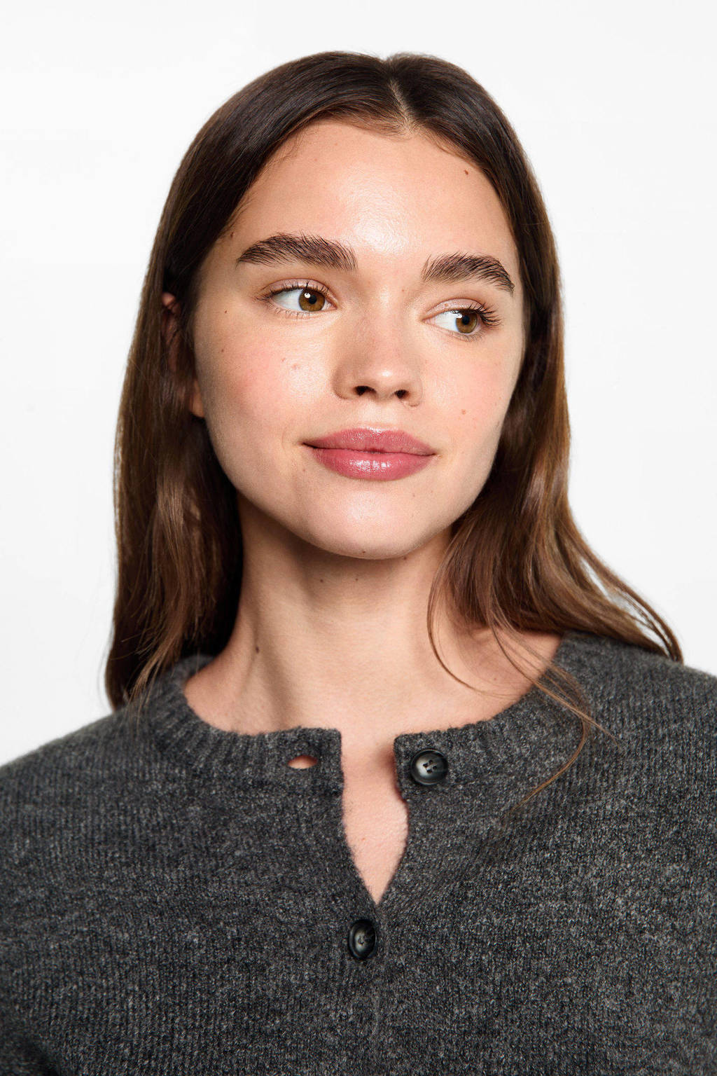 MANGO TEEN fijngebreid vest grijs