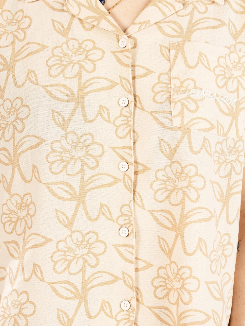 Santa Cruz Delfino Flower Shirt blond wood