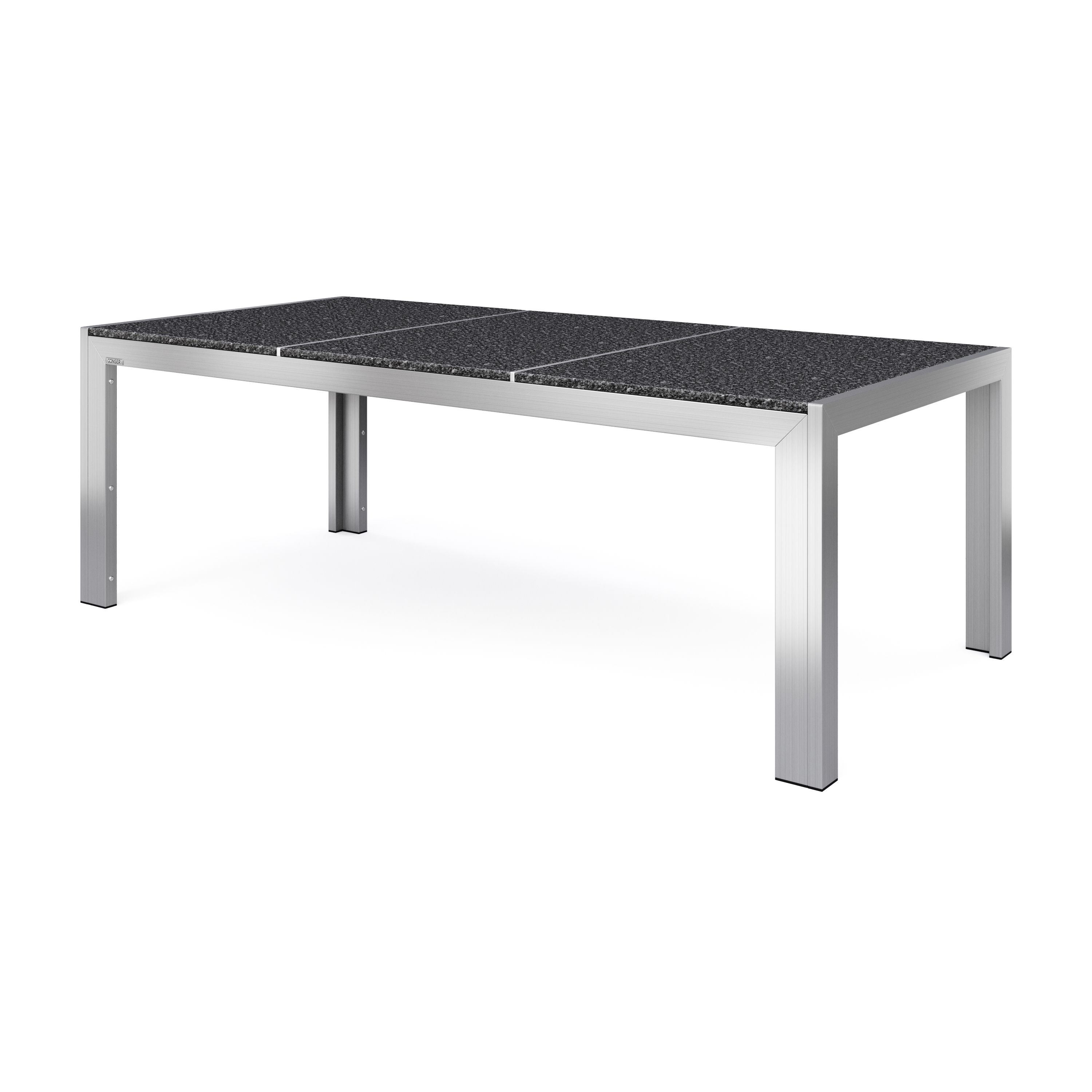 Granittisch Edelstahl 200 x 95 x 75 cm