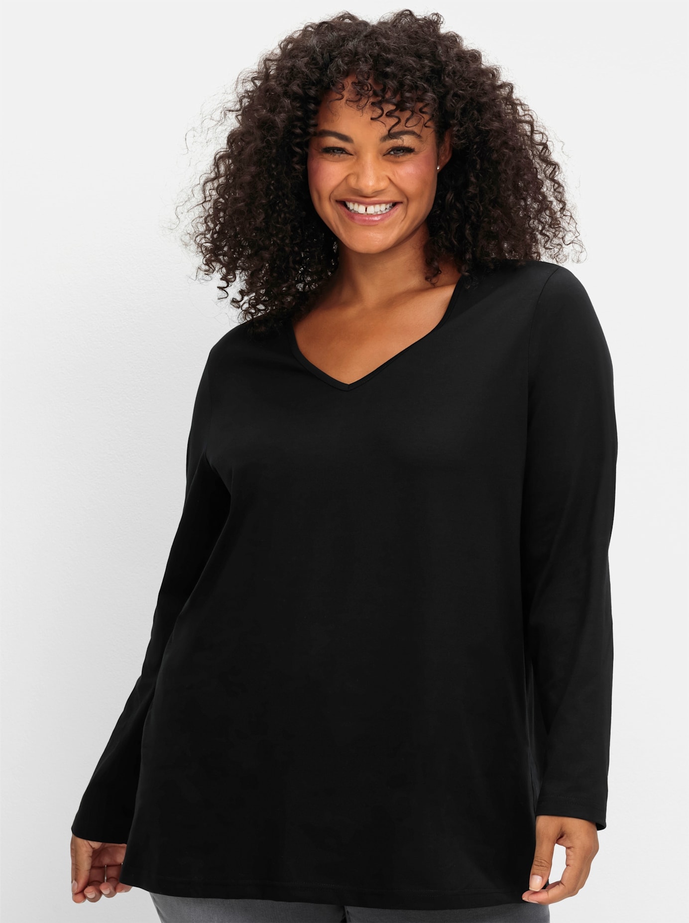 Sheego V-Shirt »Langarmshirt« 1 Stk.