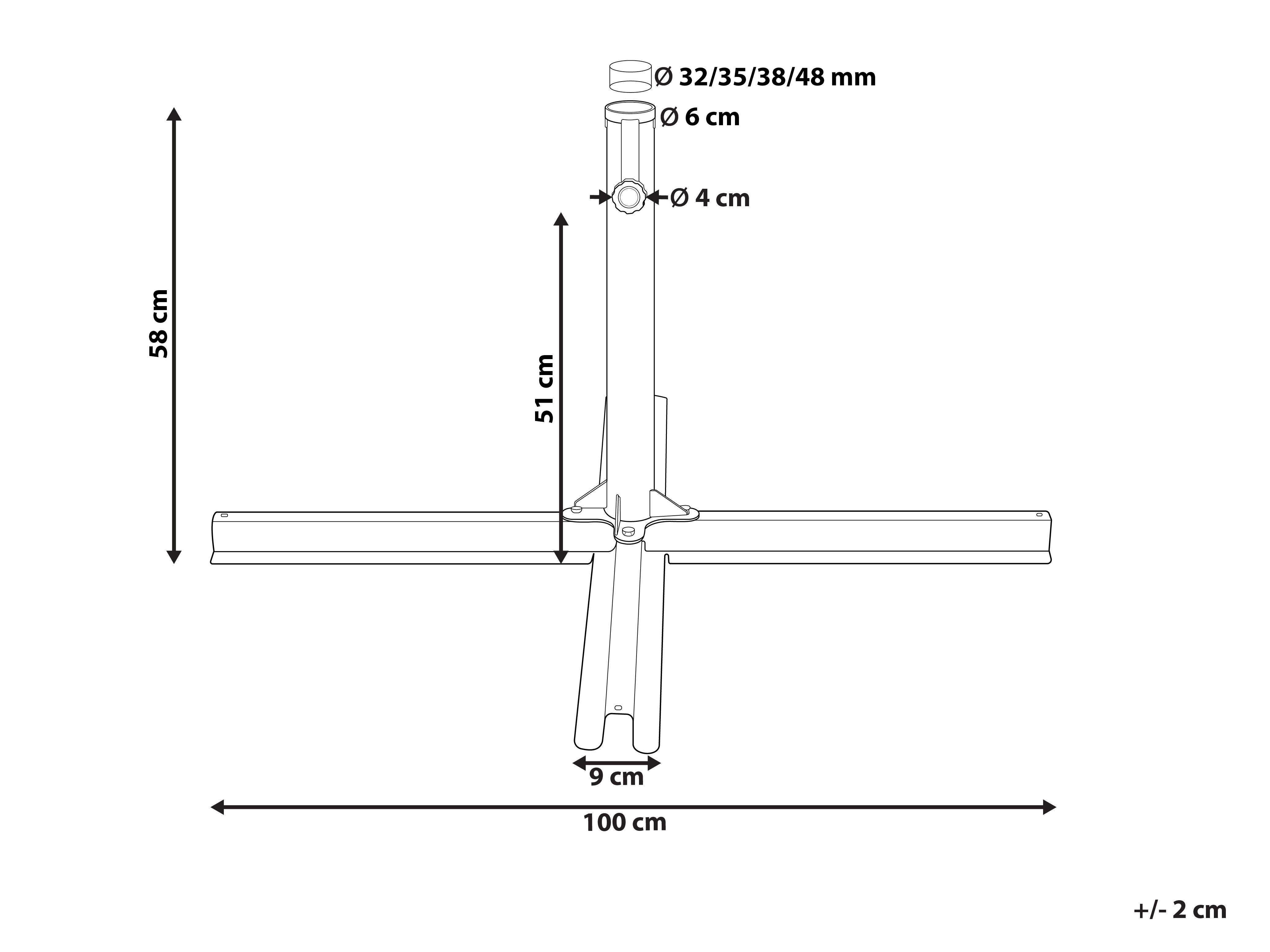 Parasolvoet VICCHIO Zwart 3.5 kg