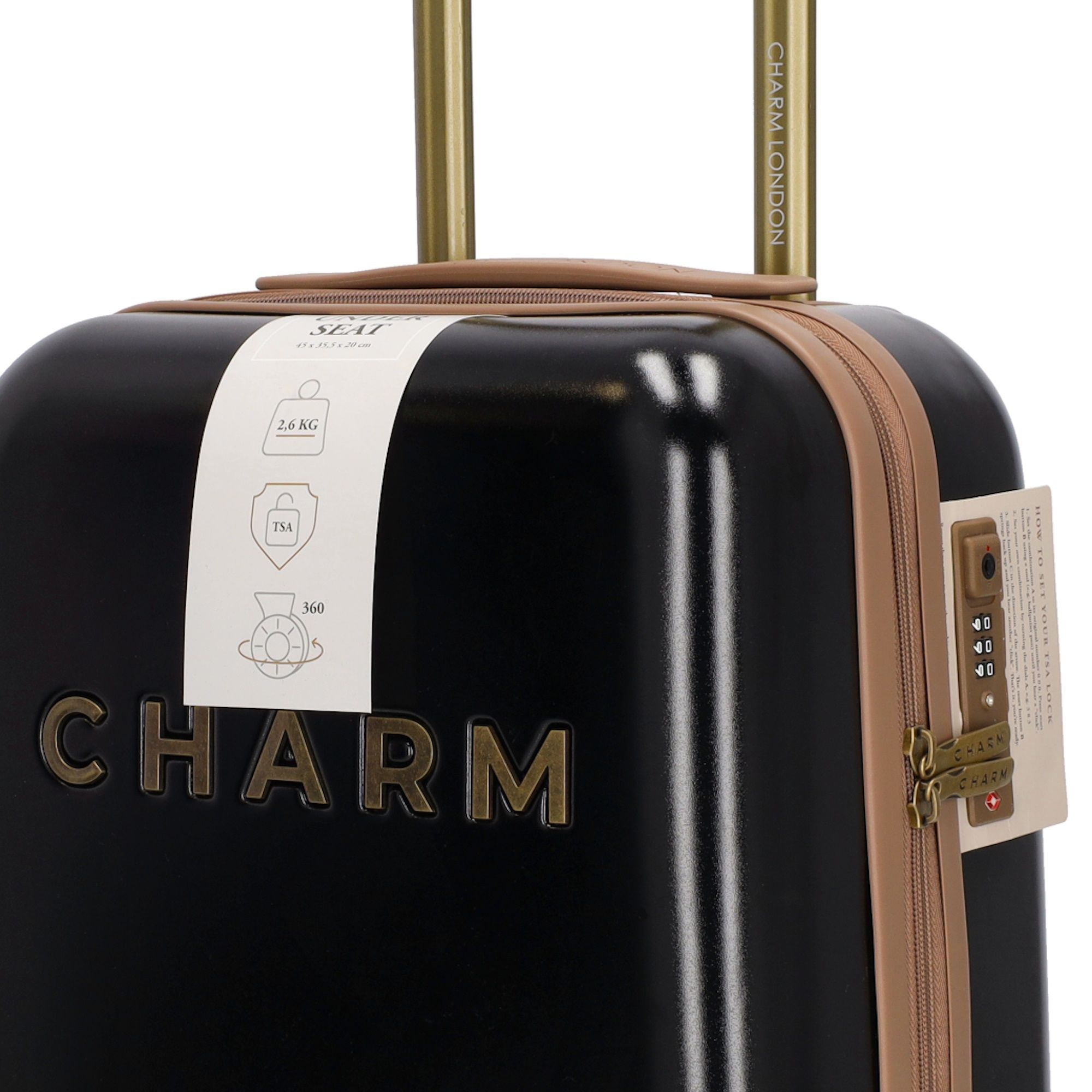 Charm London Capetown Underseat Koffer Zwart