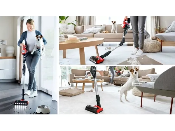 Bosch Unlimited 7 BCS711PET ProAnimal - Støvsuger - pind/håndholdt (2-i-1) - uden pose - ledningsfri - rød - 1 batteri