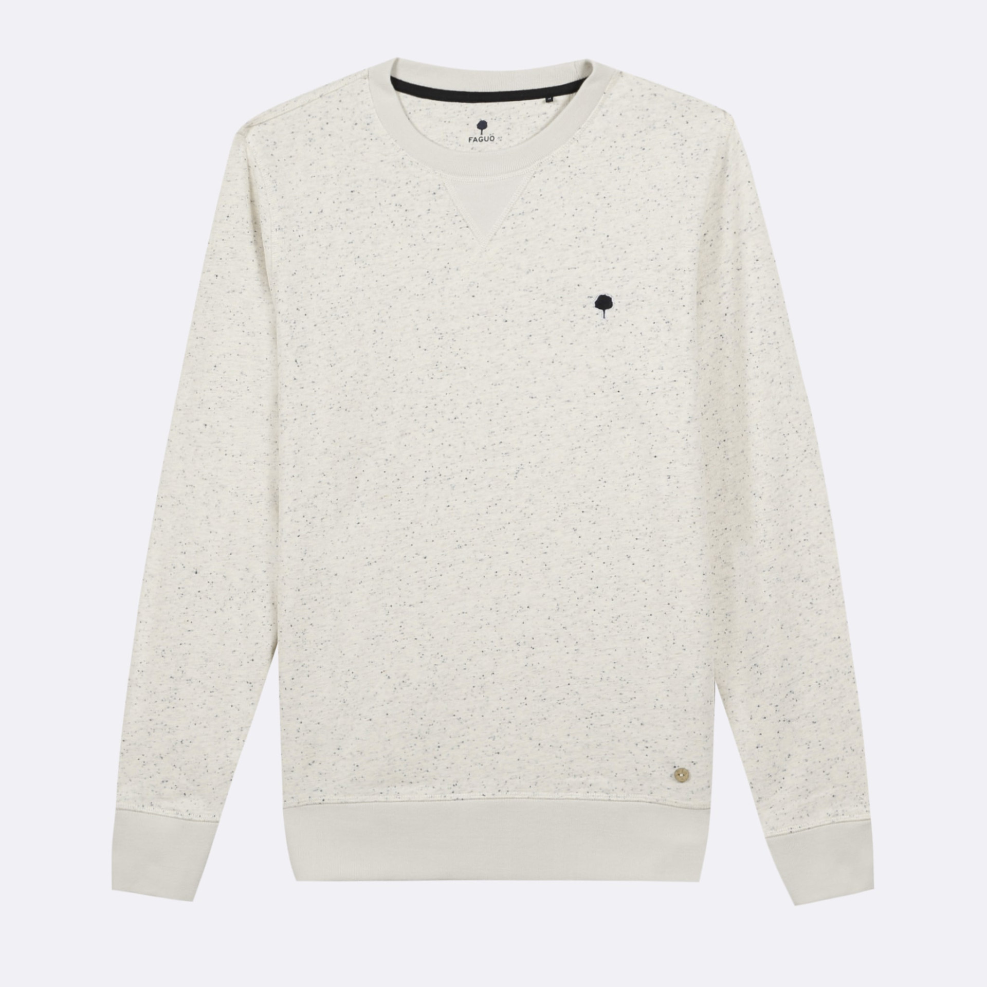 Sweat col rond écru coton et coton recyclé - modèle Donon