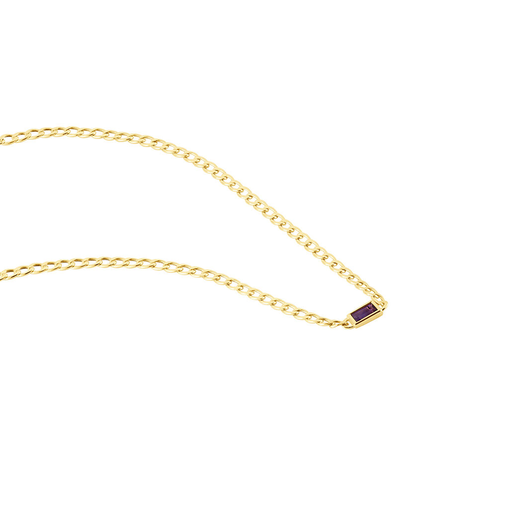 Collier Chain Or Jaune Améthyste