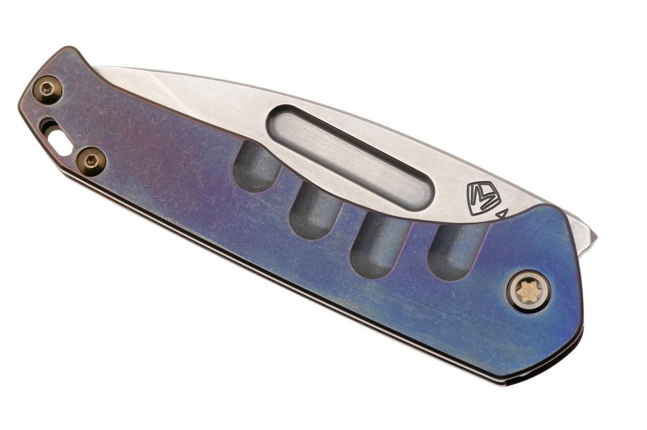 Medford Prae Slim 25-PS-03, Tumbled S45VN Droppoint, Bronze/Violet Fade Handle, Bronze hardware zakmes
