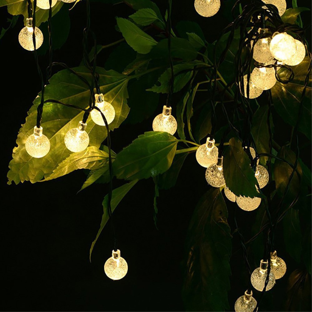 (12m) 100 LED's Deko Solar Lichterkette Kugeln Outdoor Beleuchtung IP44 - Warmweiss