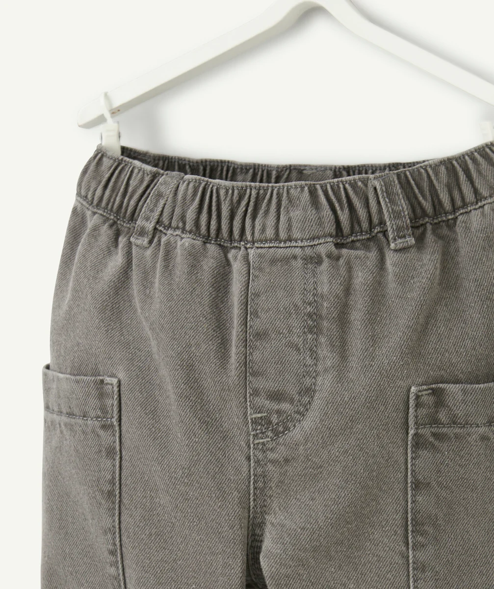 PANTALON RELAX BÉBÉ GARÇON LOW IMPACT GRIS AVEC POCHES