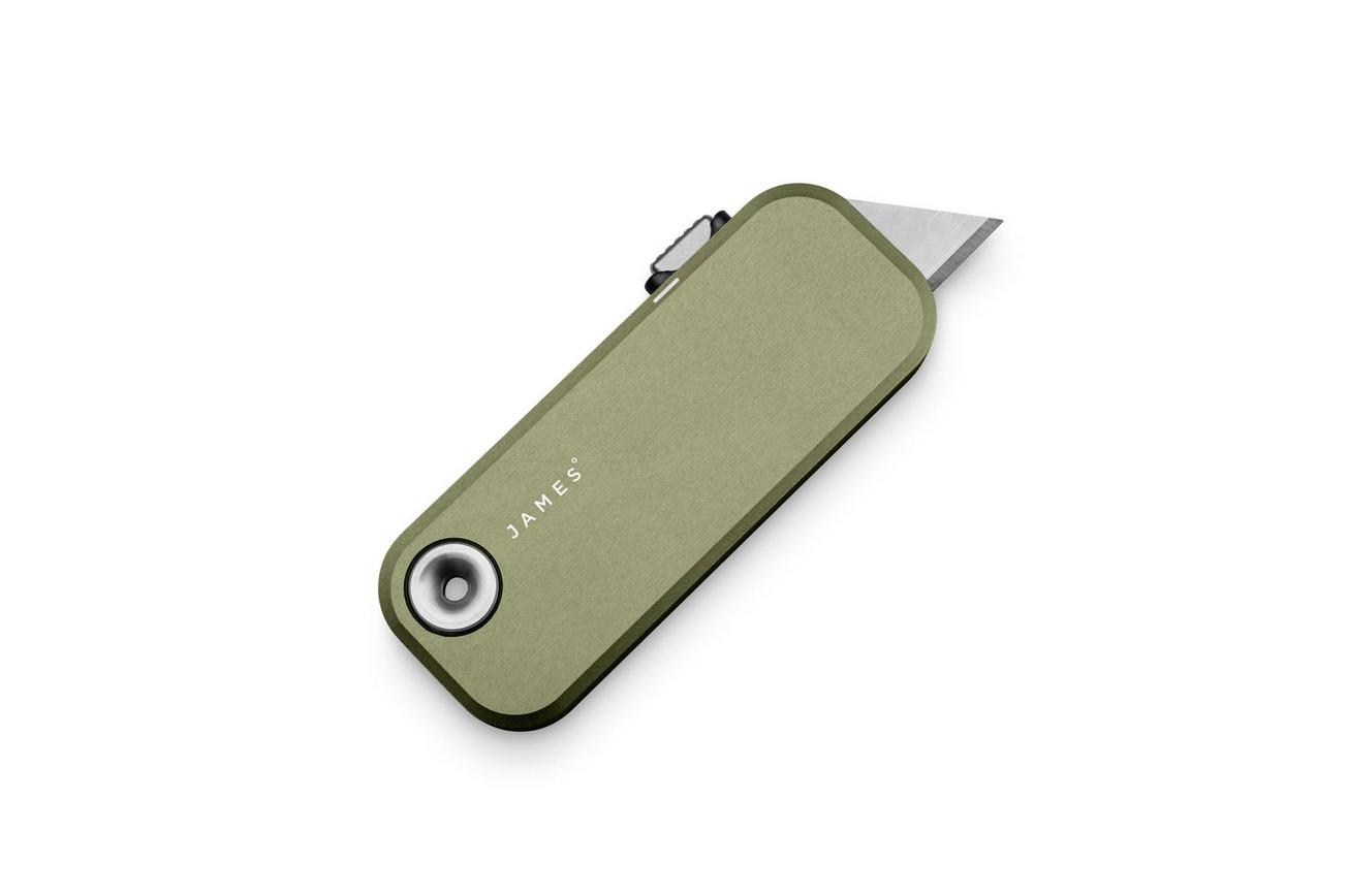 The James Brand The Palmer, OD Green Aluminum, Black Lanyard KN121179-00 utility mes