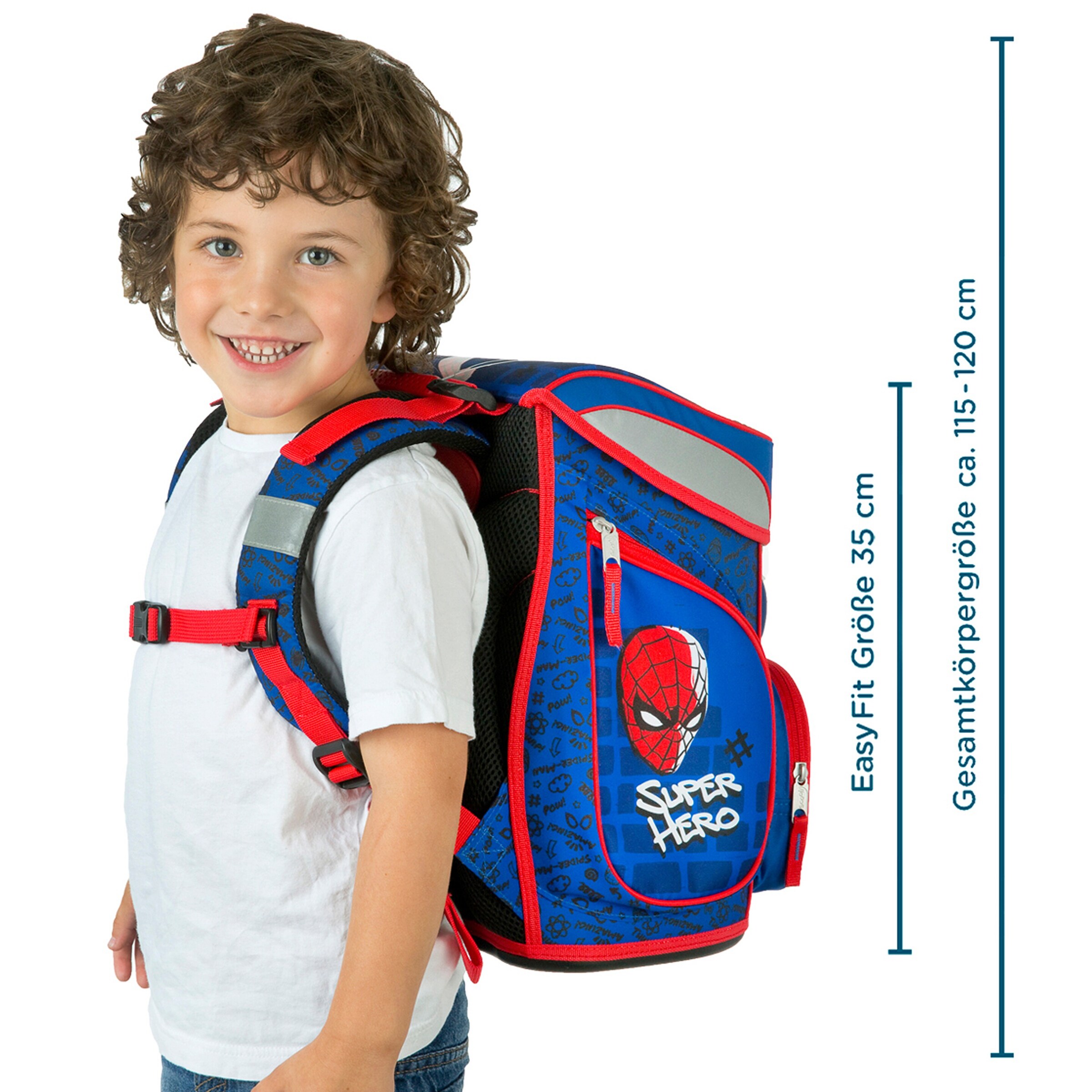 Scooli Schulranzen Set EasyFit 5-tlg. blau/rot - Spider-Man