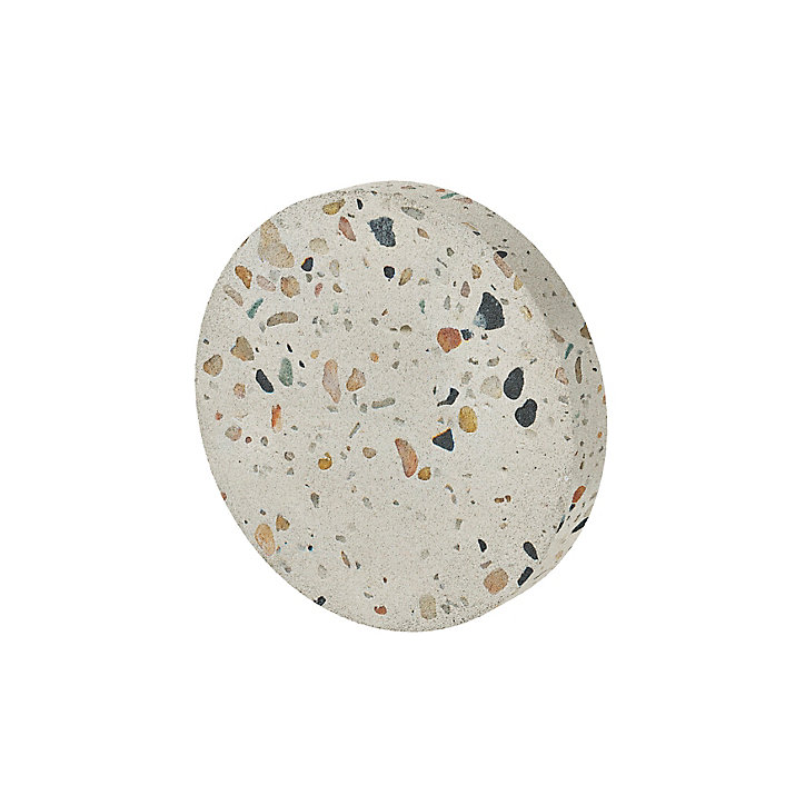 Patère salle de bains à visser 1 tête GoodHome Elland Terrazzo en béton coloris blanc moucheté
