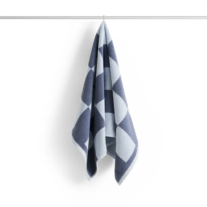 HAY - Check Handtuch, 50 x 90 cm, steel blue
