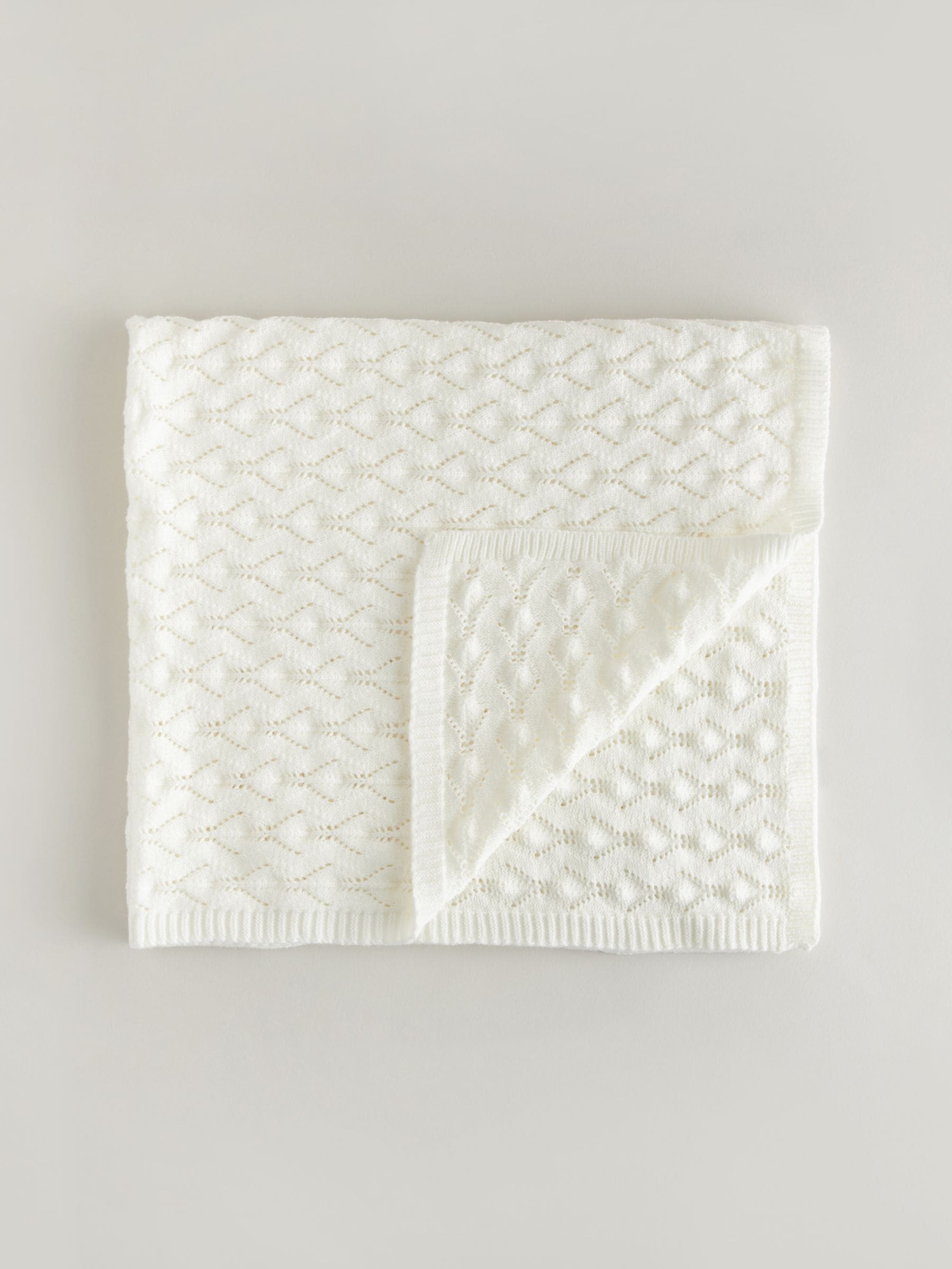Pointelle Stitch Knitted Blanket