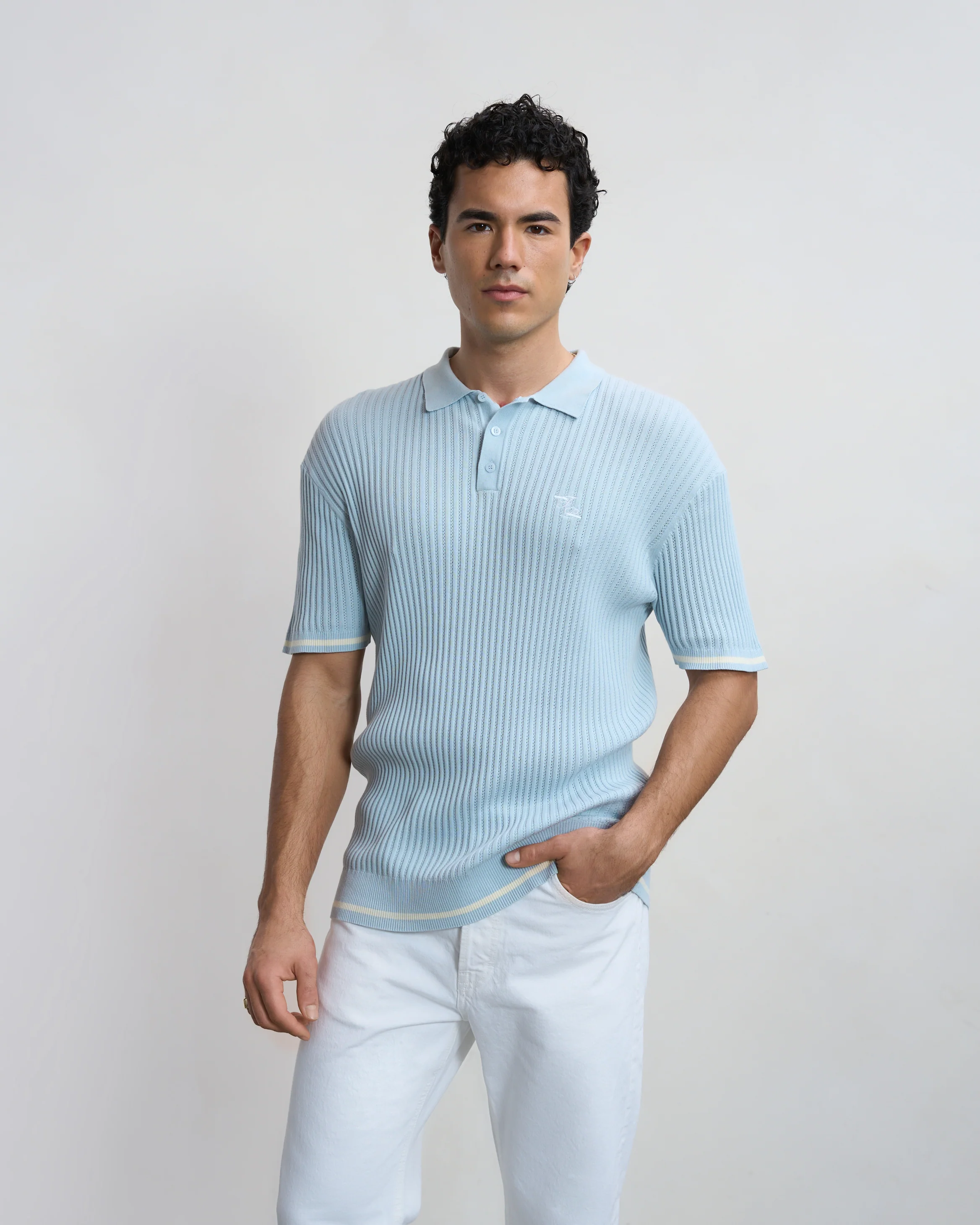 Fine Knit Polo Skyway