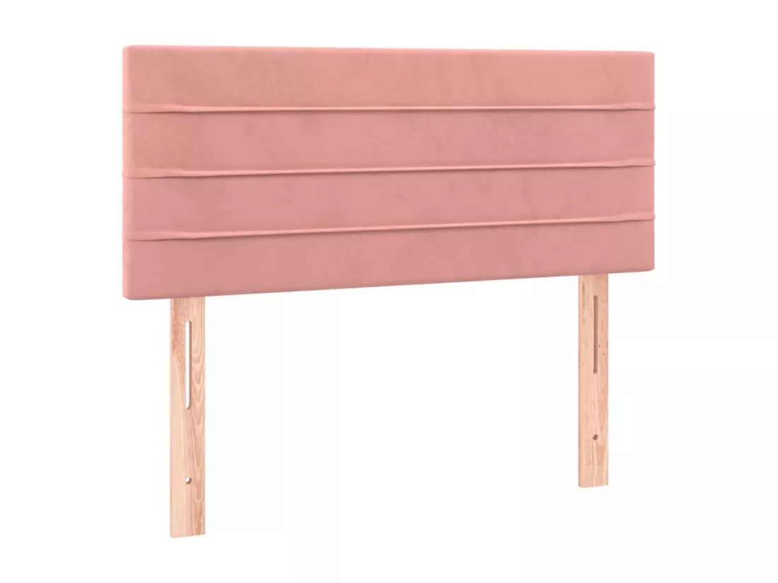 Sommier tapissier avec matelas et LED Rose 90x190 cm Velours