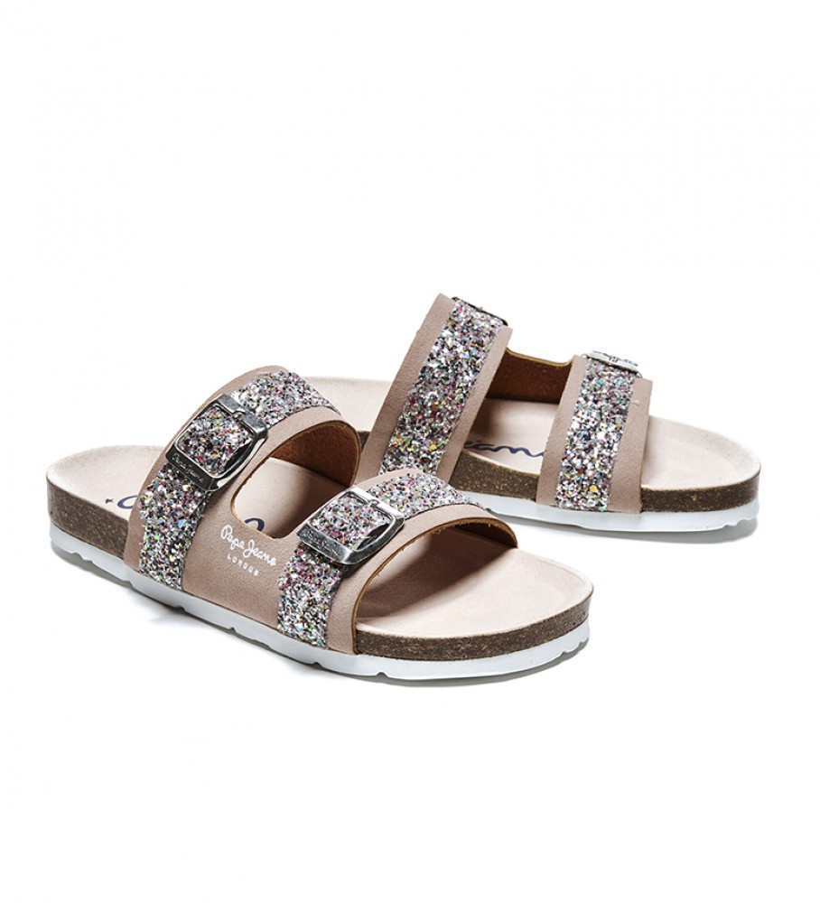 Sandálias Pepe Jeans Bio Glitter Nude