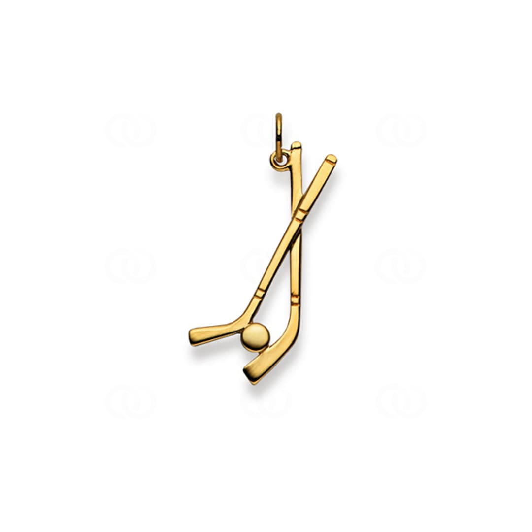 Anhänger 750/18 K Gelbgold Eishockeyschläger