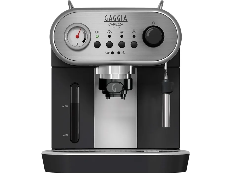 [OUTLET] - Gaggia Carezza Deluxe RI8525 - Kaffemaskine med capuccinatore - 15 bar - blæksort