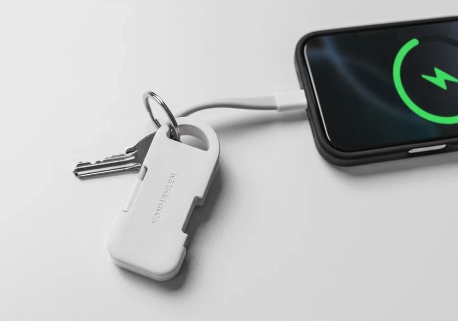 (5V/1A) 1000mAh Notfall Powerbank Ladegerät als Schlüsselanhänger mit USB C Anschluss Evergreen Go (EGO00012) - Schwarz