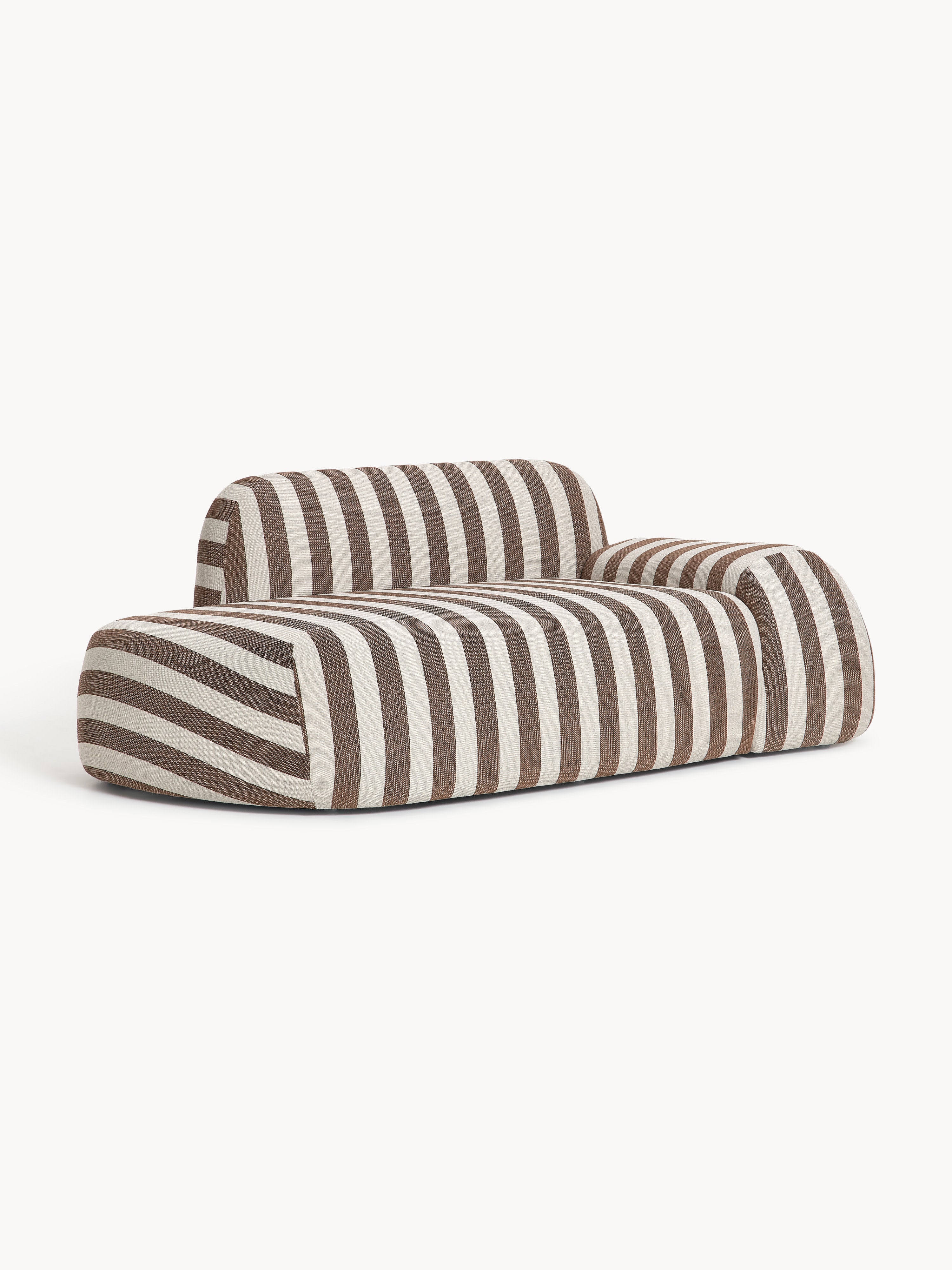 Gestreepte bank Wolke (2-zits) met chaise longue
