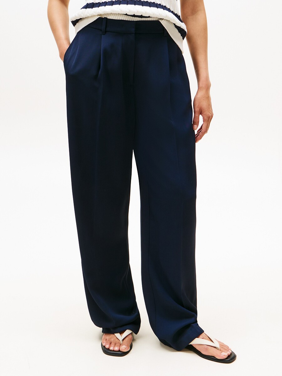 TOMMY HILFIGER<br>Calças retas com pregas
