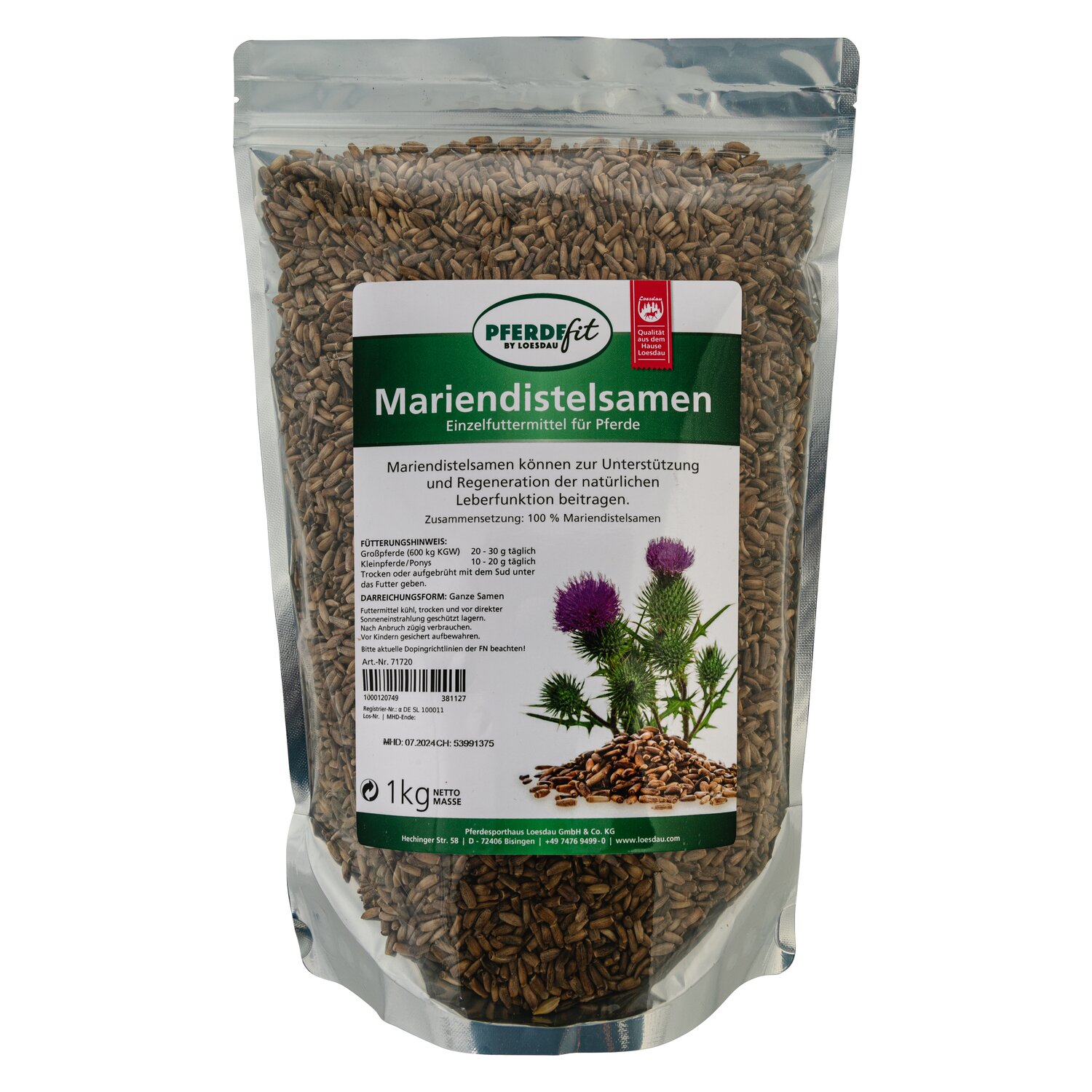 PFERDEfit by Loesdau Mariendistelsamen  - 1 kg