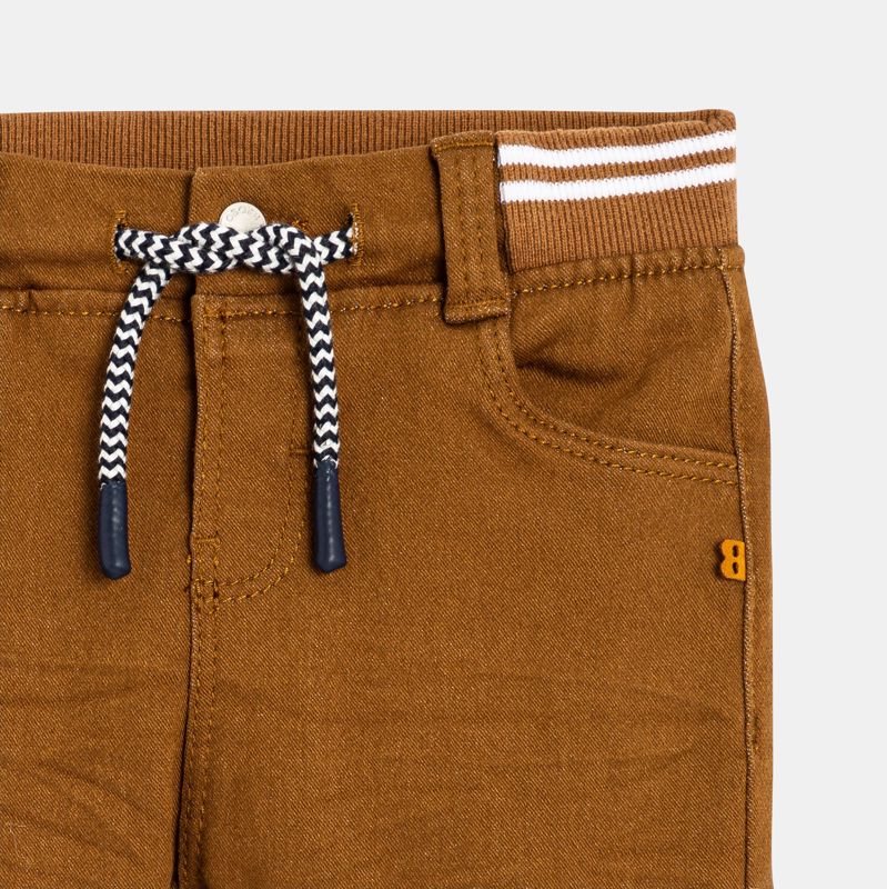 Pantalon denim taille élastiquée marron bébé garçon Marron