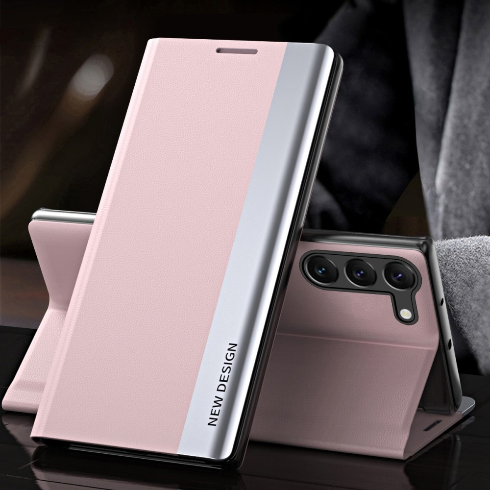 Samsung Galaxy S23 5G Leder Tasche Flip Cover   Magnetverschluss - Rosa