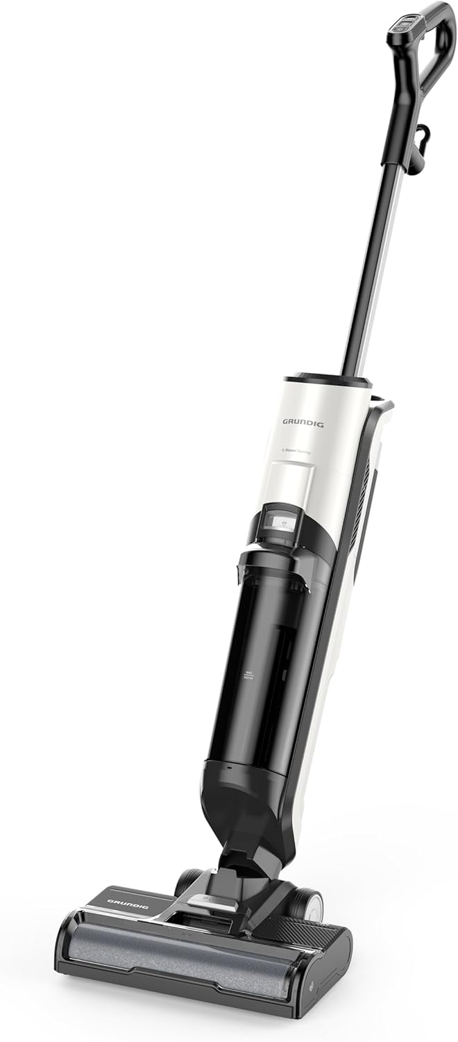 Grundig AquaFlex AF 5000 VCW 6270 3-in-1 Nass- und Trockensauger: saugt & wischt & trocknet in nur einem Schritt, mit Dampf-Funktion, entfernt Bakterien, 400 Watt Motor, 8 Meter Kabel, Schwarz/Weiß