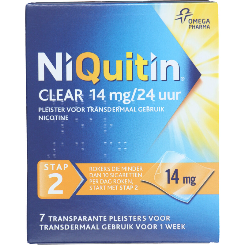 Niquitin Clear 14mg nicotine pleister stap 2