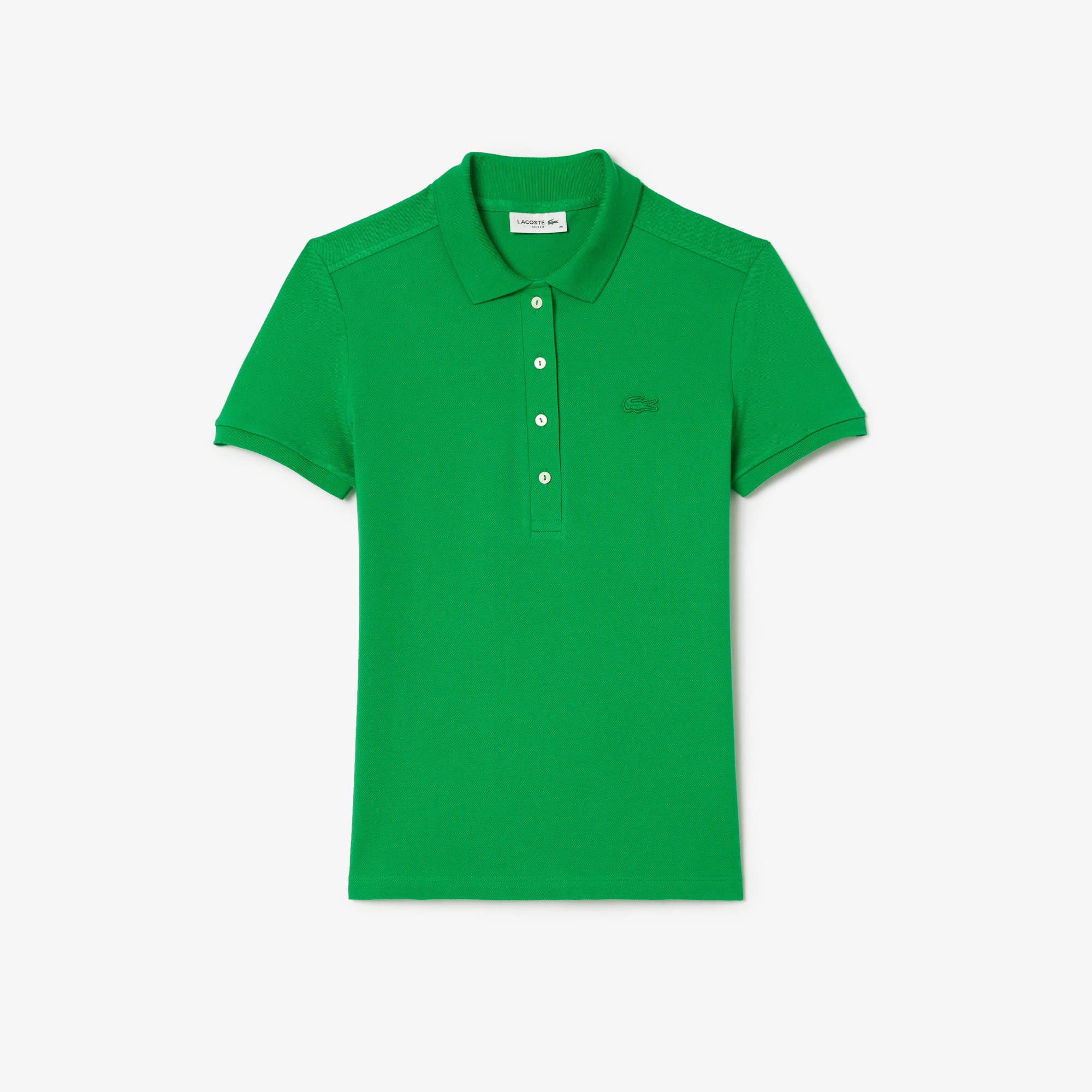 Polo L.12.D slim fit en mini piqué stretch Manches Courtes - Vert - Lacoste - Femme