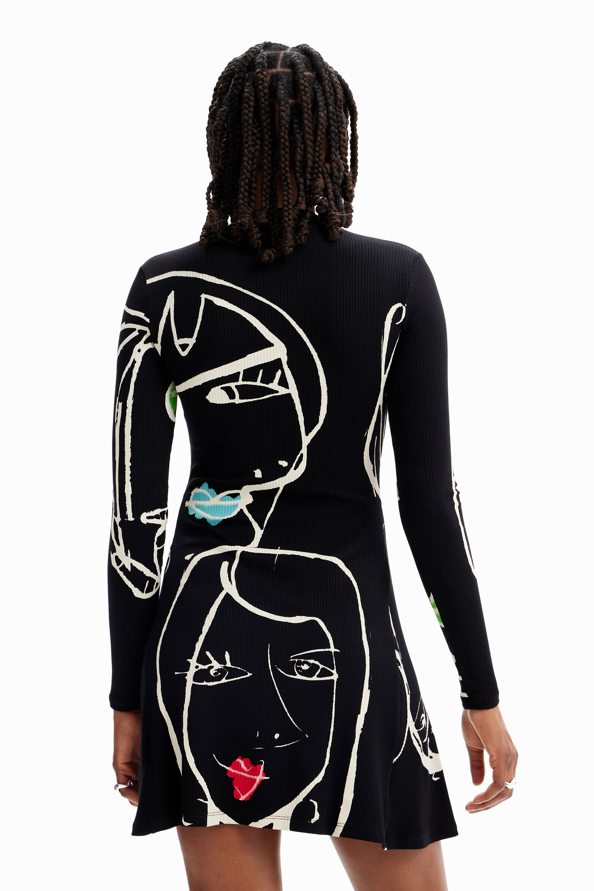 Robe courte patineuse visages