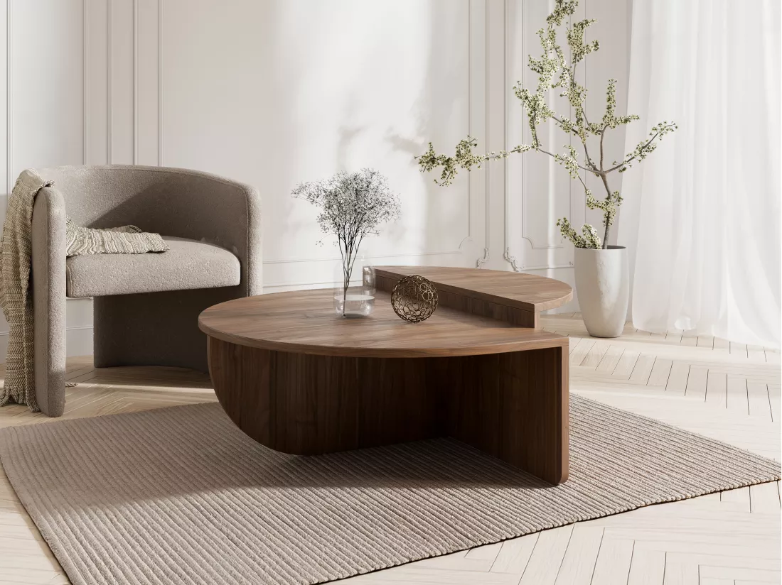 Lot de 2 tables basses - Naturel foncé - ALOEVA II