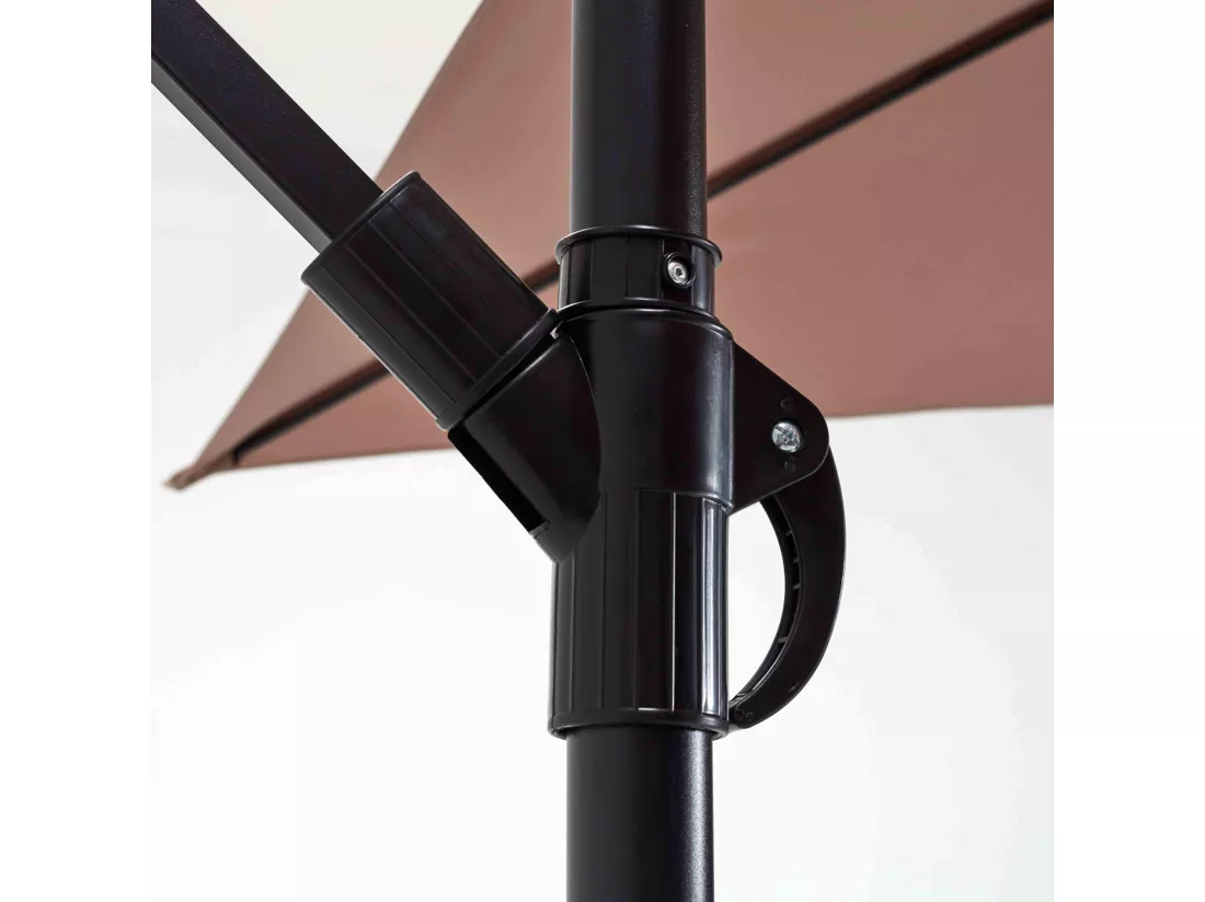 Parasol déporté 3x3m aluminium taupe - Genova