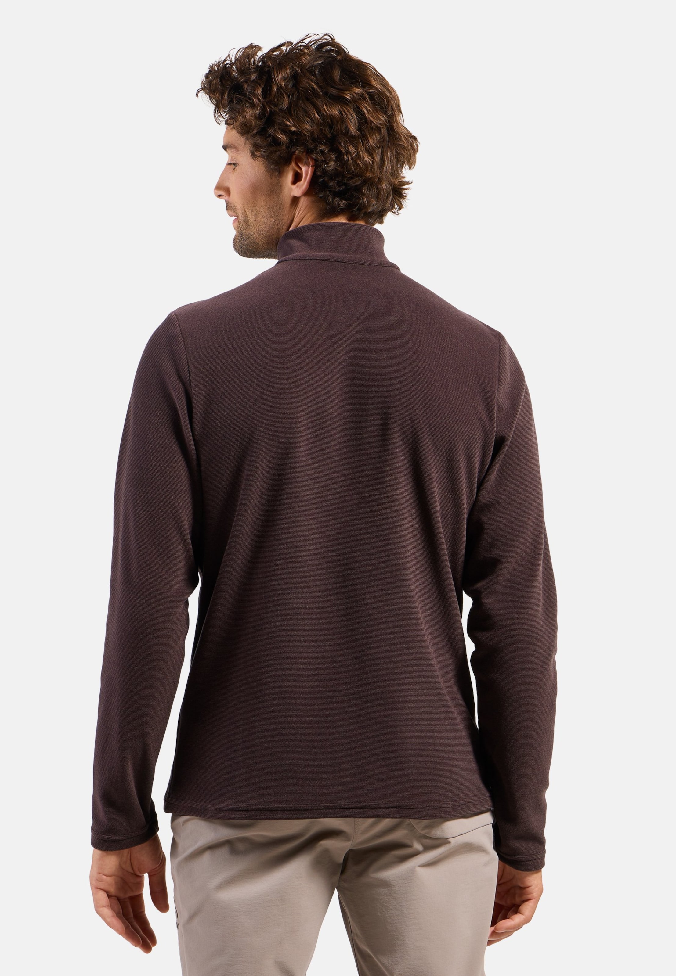 Herren Roy Mid Layer mit Halbreißverschluss in fudge - black