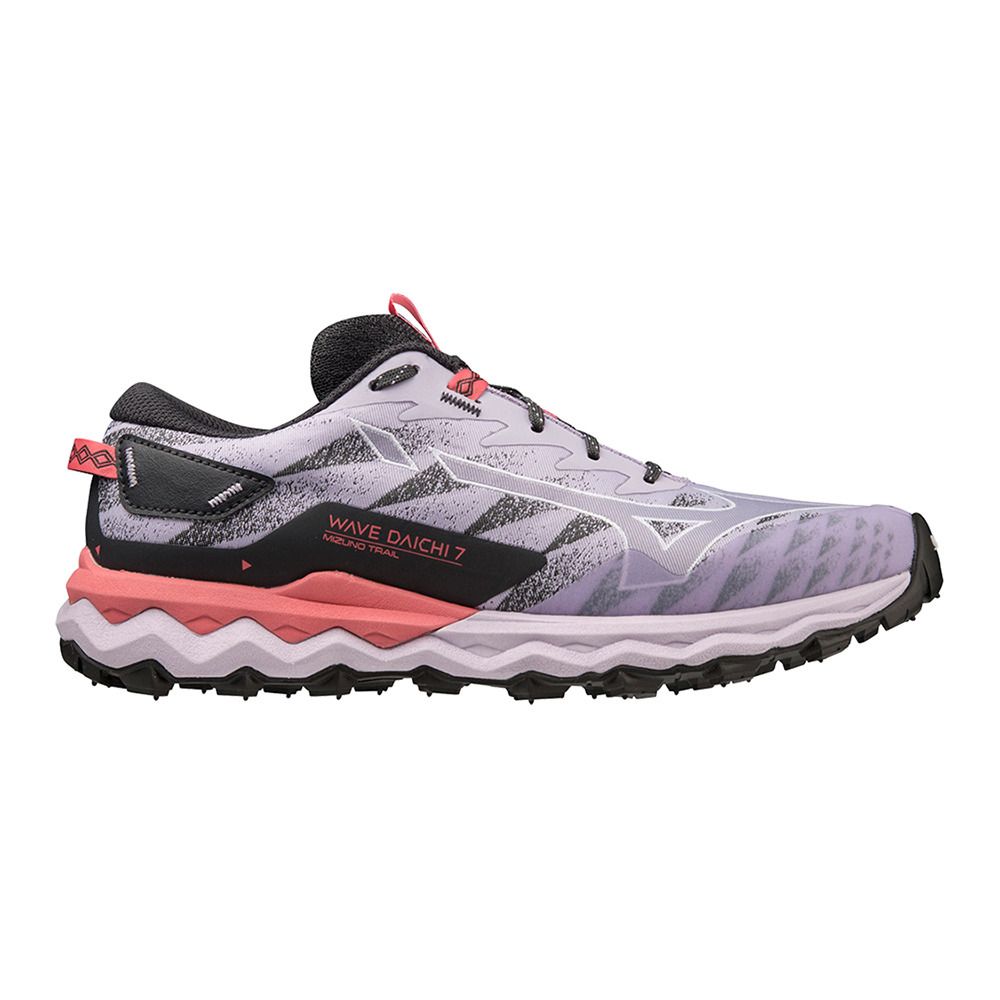 Mizuno WAVE DAICHI 7 - Chaussures trail Femme pastel lilac/wisteria/suncoral