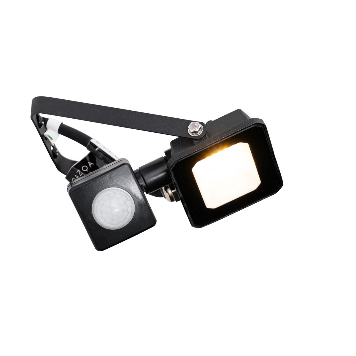 Straler zwart 8,5 cm incl. LED IP44 met bewegingssensor - Levana