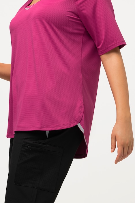 T-Shirt, UV-Schutz 40+, V-Ausschnitt, Halbarm, recycelt