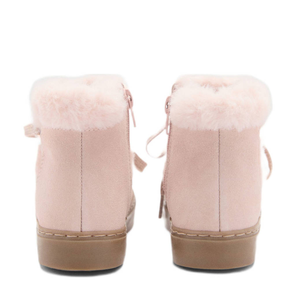 Mango Kids suède enkelboots lichtroze