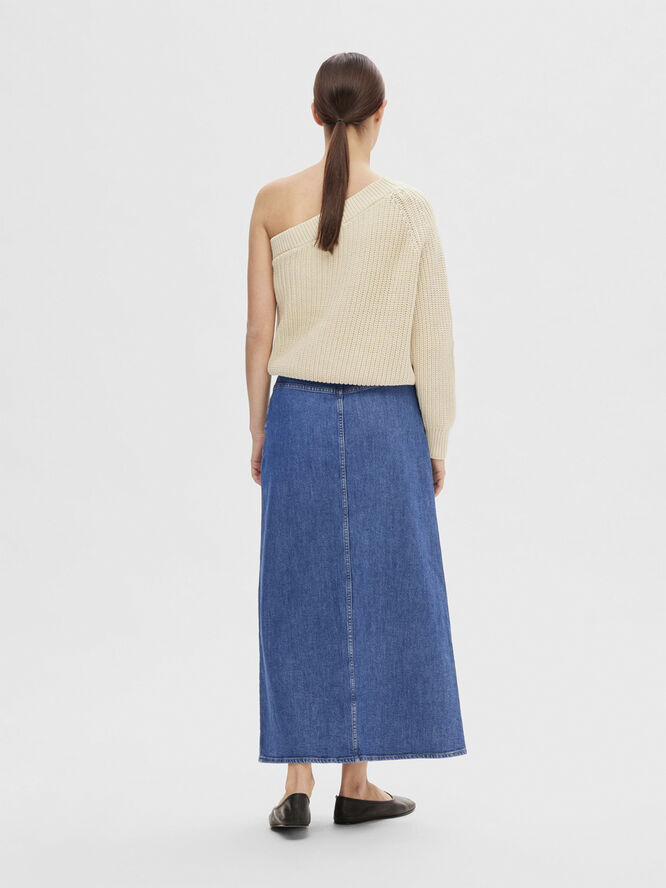Selected Femme SLFSEDORA LS KNIT ONE SHOULDER Birch