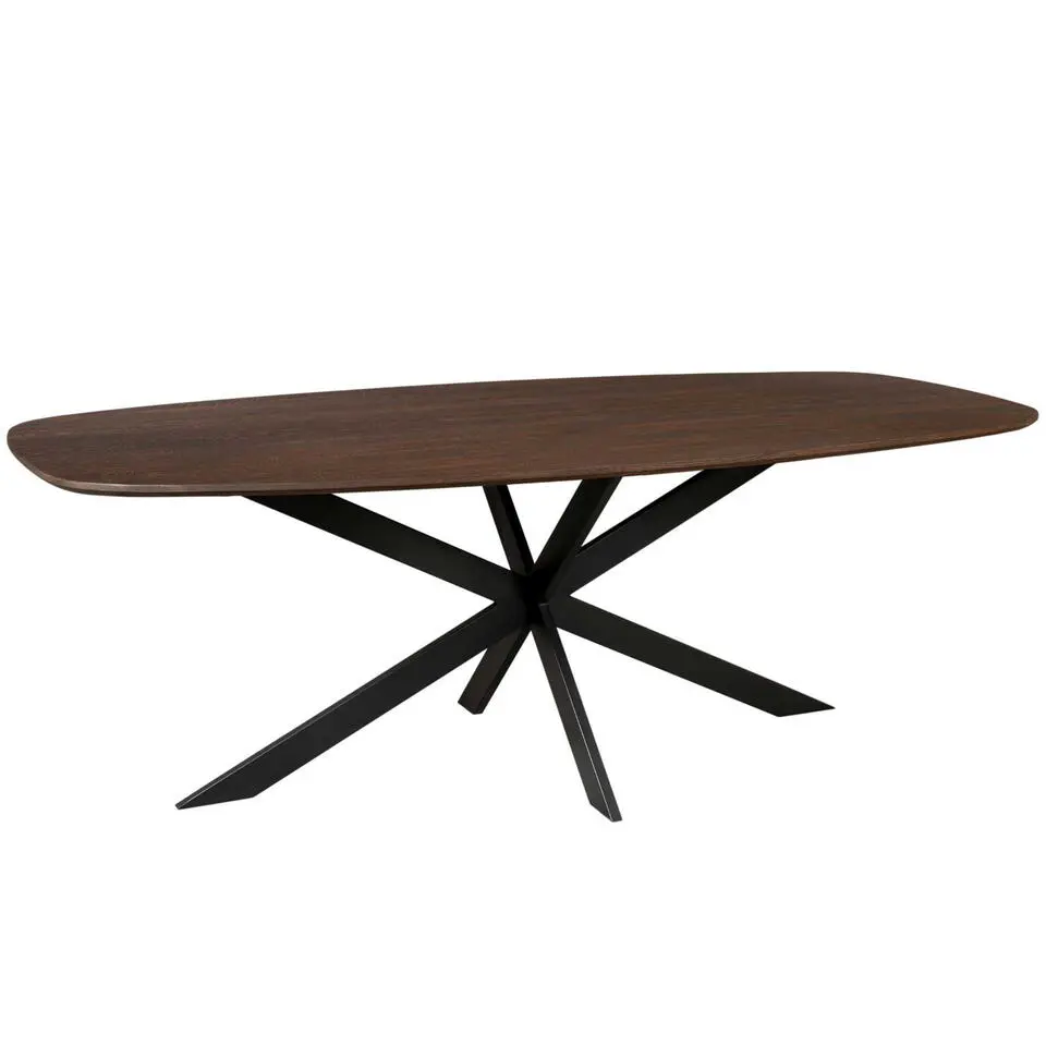 Eettafel Deens Ovaal Bruin Hout - 200x110x76cm - Ferris