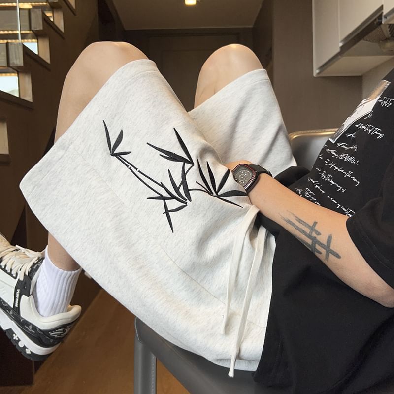 Derbundy - korte mouwen geborduurde sweatshorts