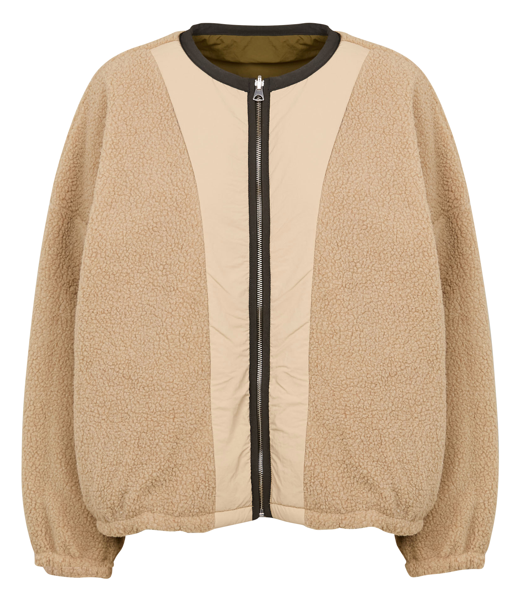 JANICE - Veste oversize réversible | Marron