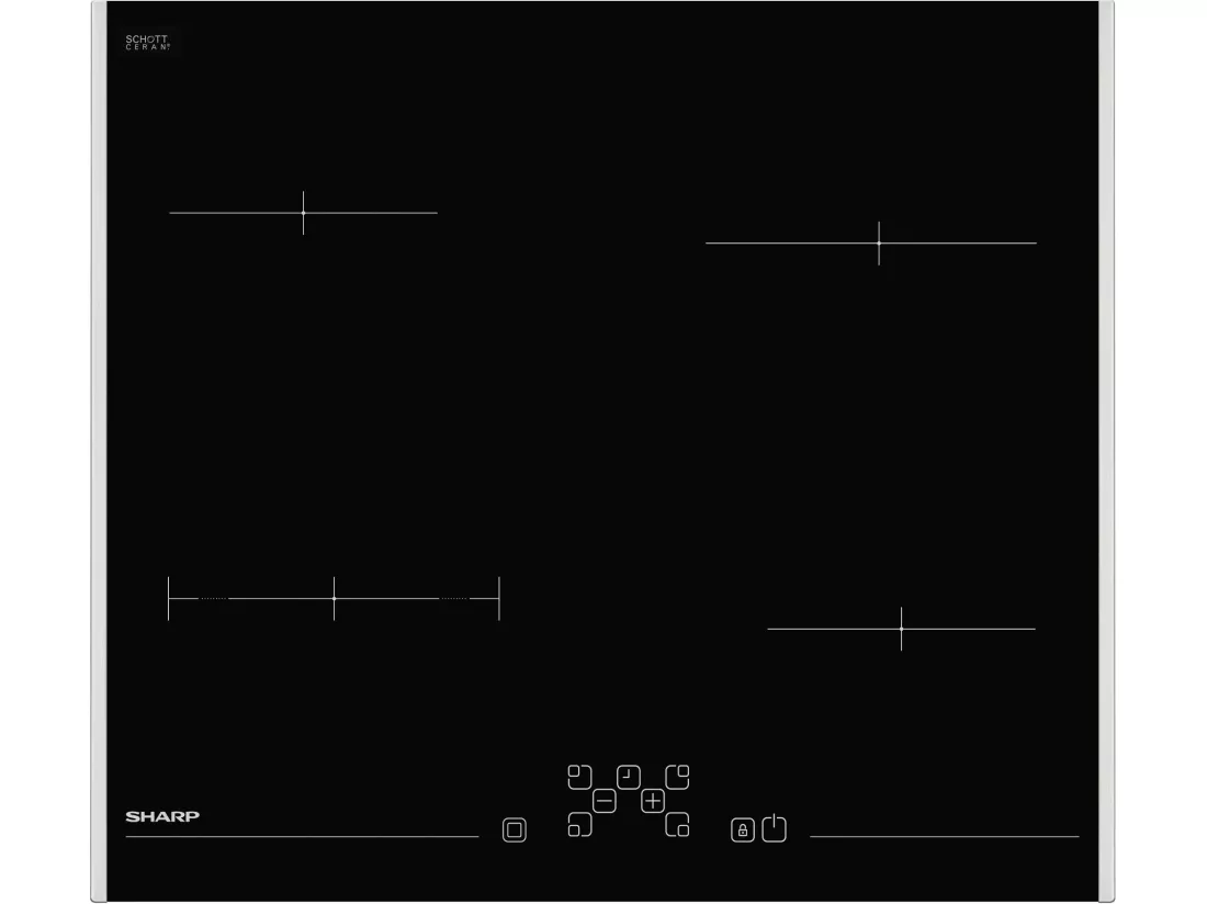 Sharp Table de cuisson vitrocéramique 60cm 4 feux 5900w noir - kh6v08ft00