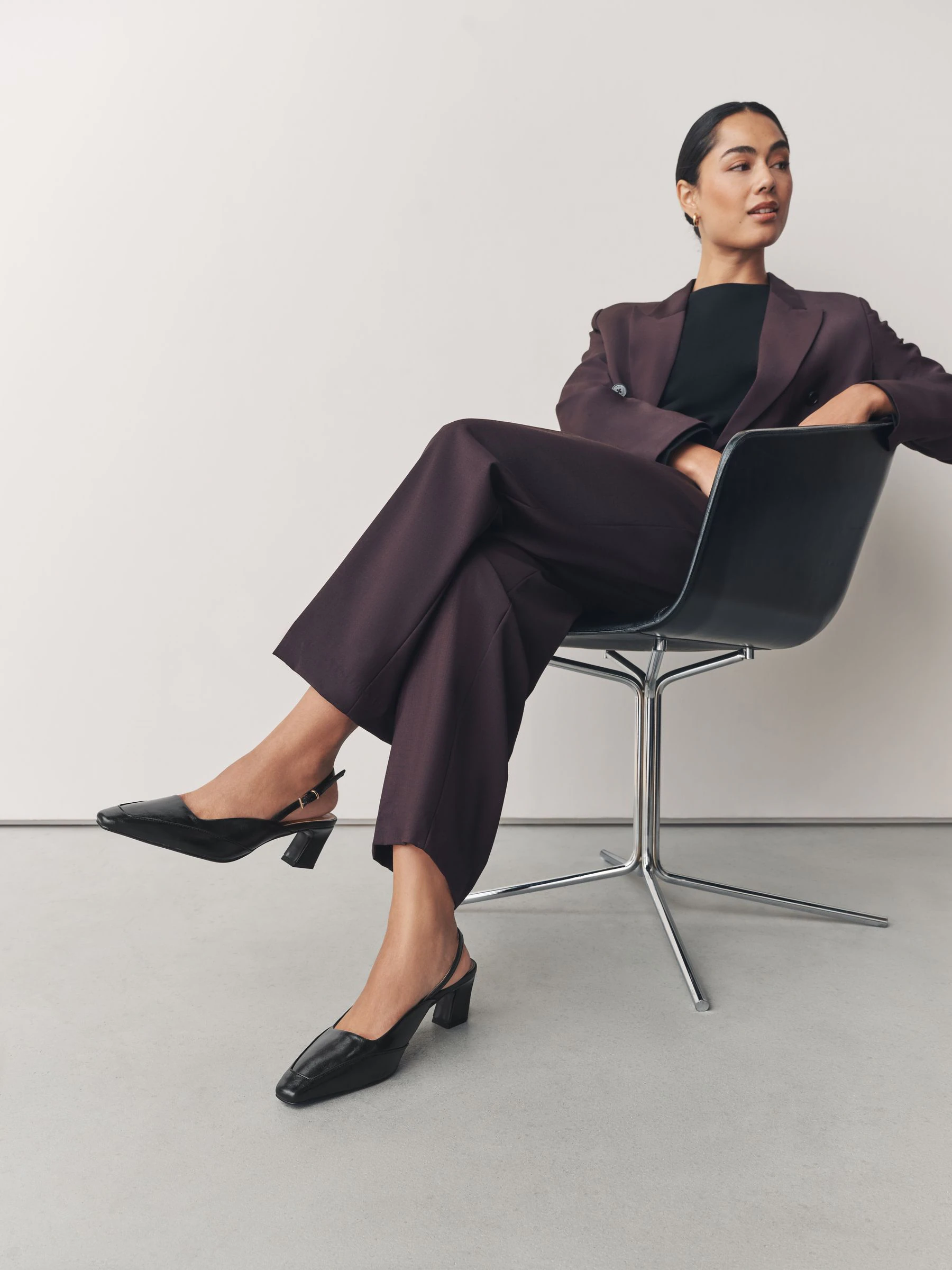 Zwart - Forever Comfort® Square Toe Slingback Heels