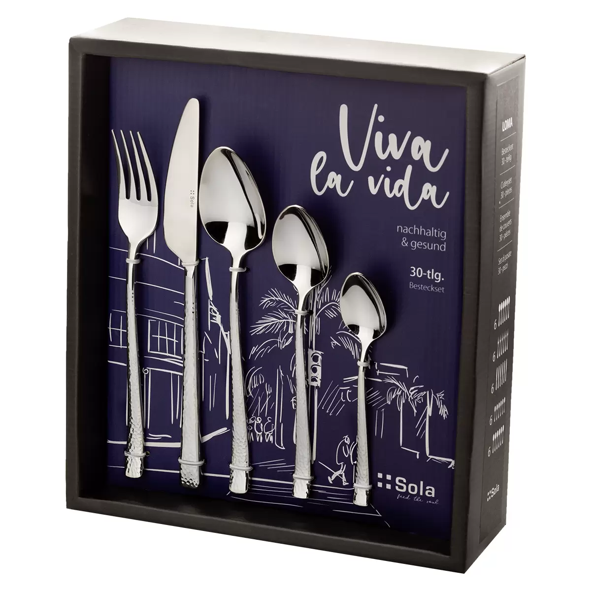 Besteckset 30-tlg Loma Sola Silber
