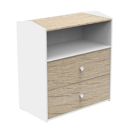 Cabanon Commode 2 tiroirs 1 niche   Blanc        de               Sauthon Baby's Sweet Home