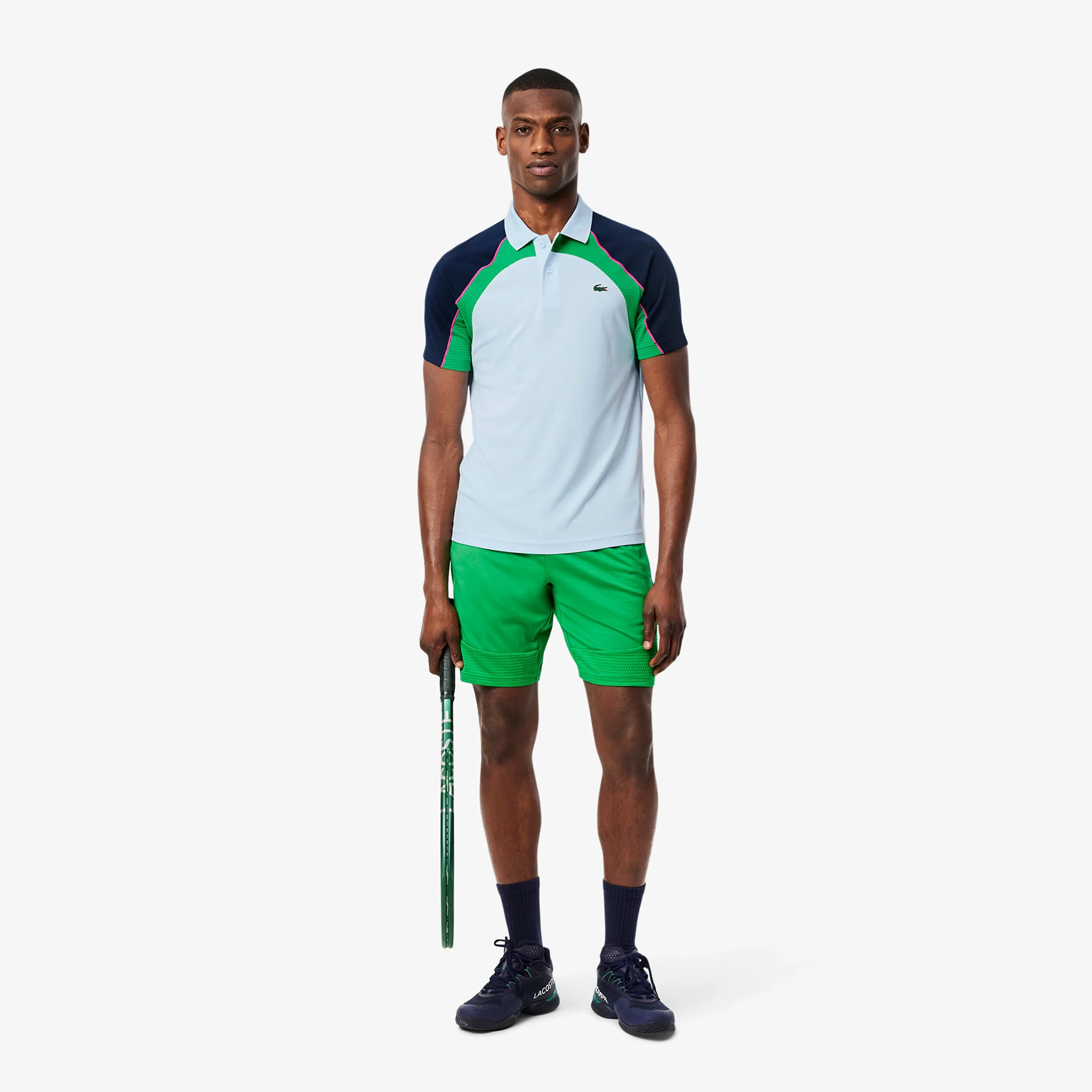 Lacoste Djokovic Polo Hommes - Bleu Clair , Multicouleur